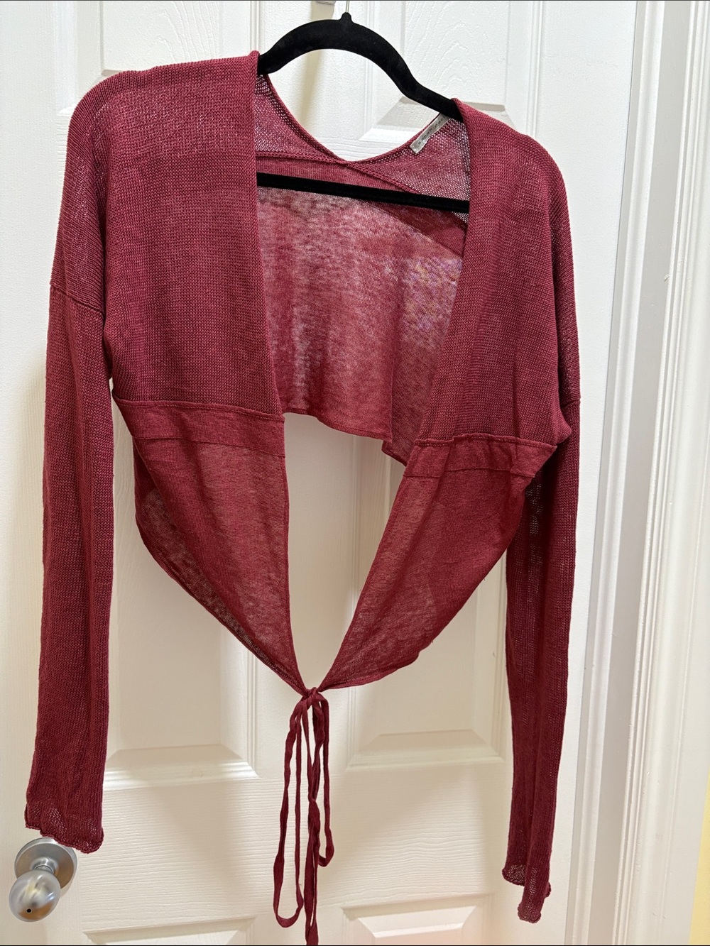 Sarah Pacini Women's Tie-Front Open Cardigan - Berry